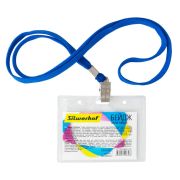 Бейдж Silwerhof 380011-00 90х60мм горизонт. шнур:темно-синий полипропилен