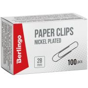 Скрепки BERLINGO никелированные 28мм 100шт BK2511
