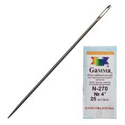 Иглы для прошивки документов (цыганские),  №4 комплект 25 шт, дл.10см, Gamma, N-270 (поштучно)