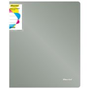 Папка Silwerhof 2кольца А4 серебристый металлик 271957-77, пластиковая 38мм внутр. с вставкой