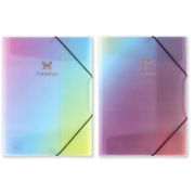 Папка CENTRUM 88304 на резинках GLITTER RAINBOW, формат А4, 0,40мм, цвета ассорти