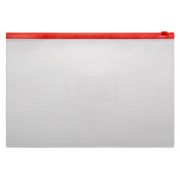 Папка на молнии ZIP Бюрократ -BPM4ARED A4+ полипропилен 0.15мм карм.для визит. красный 816728