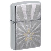 Зажигалка ZIPPO 48 657 STAR DESIGN с покрытием Brushed Chrome, латунь/сталь, серебристая