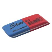 Ластик Silwerhof Star 40 1204448, 57*19,5*8мм, каучук, синий-красный