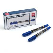 Маркер Deli перманентный EU10430 Mate двойной пиш. наконечник 0.5-1мм синий