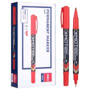 Маркер Deli перманентный EU10440 Mate двойной пиш. наконечник 0.5-1мм красный