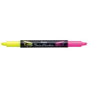 Текстовыделители двухцветные Pentel Twin Checker 3.5 мм SLW8-GP желто-розовый