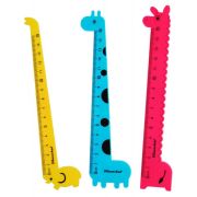 Линейка Silwerhof ZOO 160188 пластик дл.15см ЖИРАФ ассорти