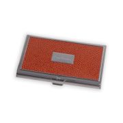 Визитница PC1139orange  оранж.искуств.кожа + металл PС1140