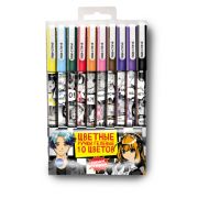 Набор гелевых ручек Centrum арт.71703 Аниме, со стираемыми чернилами, 10 цветов, с игольчатым стержн