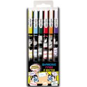 Набор гелевых ручек Centrum арт.71705 Аниме, со стираемыми чернилами, 6 цветов, с игольчатым стержн