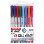 Набор шариковых ручек BRAUBERG 142140 8шт масляные