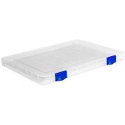 Папка СТАММ ПД11 для документов А4, 230*305*23мм, пластик., прозрачная, синие защелки