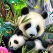 Алмазная мозаика CENTRUM 87112 ПАНДЫ ,40*50см,без подрамника,частич.выкладка