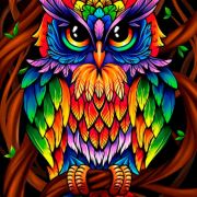 Алмазная мозаика CENTRUM 87220 СОВА,40*50см,без подрамника,частич.выкладка