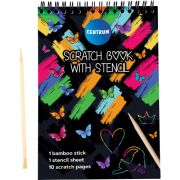 Гравюра Centrum 89638 блокнот-гравюра на спирали, 175x124мм, А5, 10 л. черных, 1л. с трафаретами