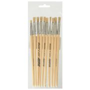 Кисть Silwerhof 983051 Щетина №8 оформит. плоская дерев. лакированная ручка