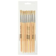 Кисть Silwerhof 983058 Щетина №6 оформит. круглая дерев. лакированная ручка