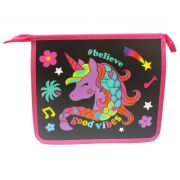 Папка CENTRUM 88594 для тетрадей Единорог, А5 на молнии, пластик