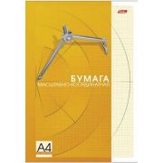 Бумага масштабно-координатная ХАТБЕР 25Бм4Вк_09324 А4 25л. на склейке оранжевая