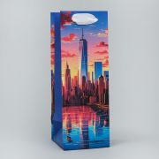Пакет под бутылку «Город счастья», 9 х 25 х 8.9 см, 10128053