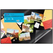 Коврик-подкладка настольный для письма OfficeSpace, 38*59см, черный, с прозрачным клапаном, 194914