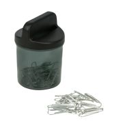 Скрепочница СТАММ ПС-30436, 50 скрепок, тонированная черная, магнитная