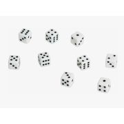 Кости игральные 09088 12мм белые пластик 9301