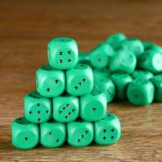 Кубик игральный 1.5х1.5х1.5 см, цветной, зеленый, 4807723
