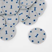 Набор фишек с номиналом 1, однотонные, серые, в наборе 25 шт. 454300