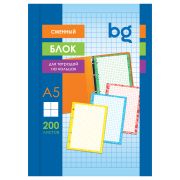Сменный блок 200л., А5, BG, СБ5ту200_ц_12353,4 цвета, дизайнерский блок, пленка т/у, с вкладышем