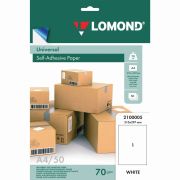 Бумага самоклеящаяся LOMOND 2100005  неделёная А4 1л матовая