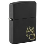 Зажигалка ZIPPO 46 004 Fire Heart с покрытием Black Matte, латунь/сталь, черная, матовая, 38x13x57 м