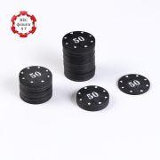 Набор фишек с номиналом 50, однотонные, черные, в наборе 50 шт. 10348303