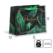 Пакет подарочный ламинированный горизонтальный, упаковка, Present for you, S 15х12 х5,5см 4725119