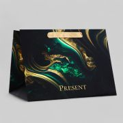 Пакет подарочный ламинированный с широким дном,