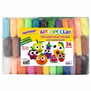 Пластилин ЮНЛАНДИЯ 105907 36 цв супер легкий воздушный застывающий,360гр, 3 стека