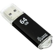 Флэш-диск 64GB SMARTBUY USB 2.0, V-Cut Black, SB64GBVC-K