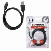 Кабель SONNEN 513117, USB2.0 A вилка - вилка Type-C,  1 м