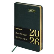 Ежедневник датированный BRAUBERG Iguana 117058 А5, темно-зеленый, 2026г.
