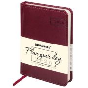 Ежедневник датированный BRAUBERG Imperial 117254 А6, бордо, 2026г.