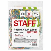 Резинки для денег STAFF 100 г, цветные, натуральный каучук, 440151 80мм 80265