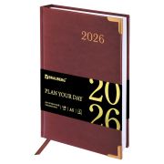 Ежедневник датированный BRAUBERG Senator 117090 А5, коричневый, 2026г.