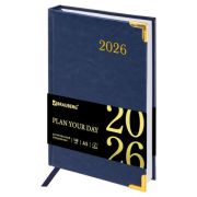 Ежедневник датированный BRAUBERG Senator 117091 А5, синий, 2026г.