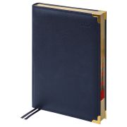 Ежедневник датированный Delucci 2026г., А4-(В5), 184л., Фактурная кожа, зол. срез, черный DD6_90401