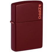 Зажигалка ZIPPO 46 021Logo с покрытием Merlot, латунь/сталь, бордовая, глянцевая