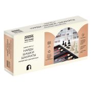 Игра набор 3в1 ТРИ СОВЫ «Нарды,шашки,шахматы» НИ_52922 пластик магнитные фигуры 24*24см