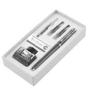 Набор  Pierre Cardin I-SHARE PCW-001-1,серый,перо М+2 насадки с пером 1,1 и 1,9мм конвертер+чернила