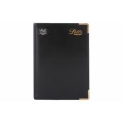 Ежедневник Letts LEXICON 822949 A5 недатир. искусст. кожа бел страницы позол. срез метал. угол черн