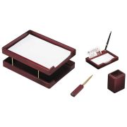 Набор настольный Delucci MBn_04101 4 предмета, красное дерево